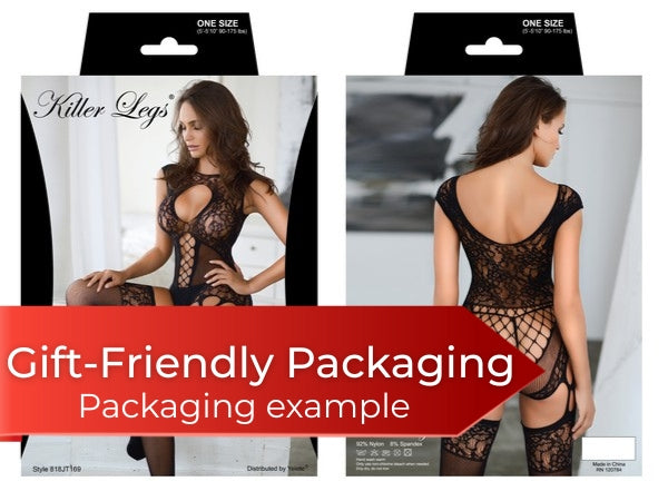Nights In Cut Out Sheer Lace Bodystocking