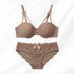 Luxury Floral Lace Lingerie Set – Elegant Padded Underwire Bra & Matching Scalloped Lace Panty with Rhinestone Accents-HARBOR