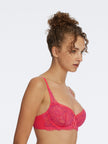 Minx Lace Balconette Bra - Passion Fruit/Rose Violet