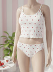 The Strawberry Bliss Set | Ribbed Soft-Stretch Lingerie in White ✨