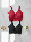 Flourish Elegant Lace Longline Bralette – Soft Padded Stylish Crop Bra