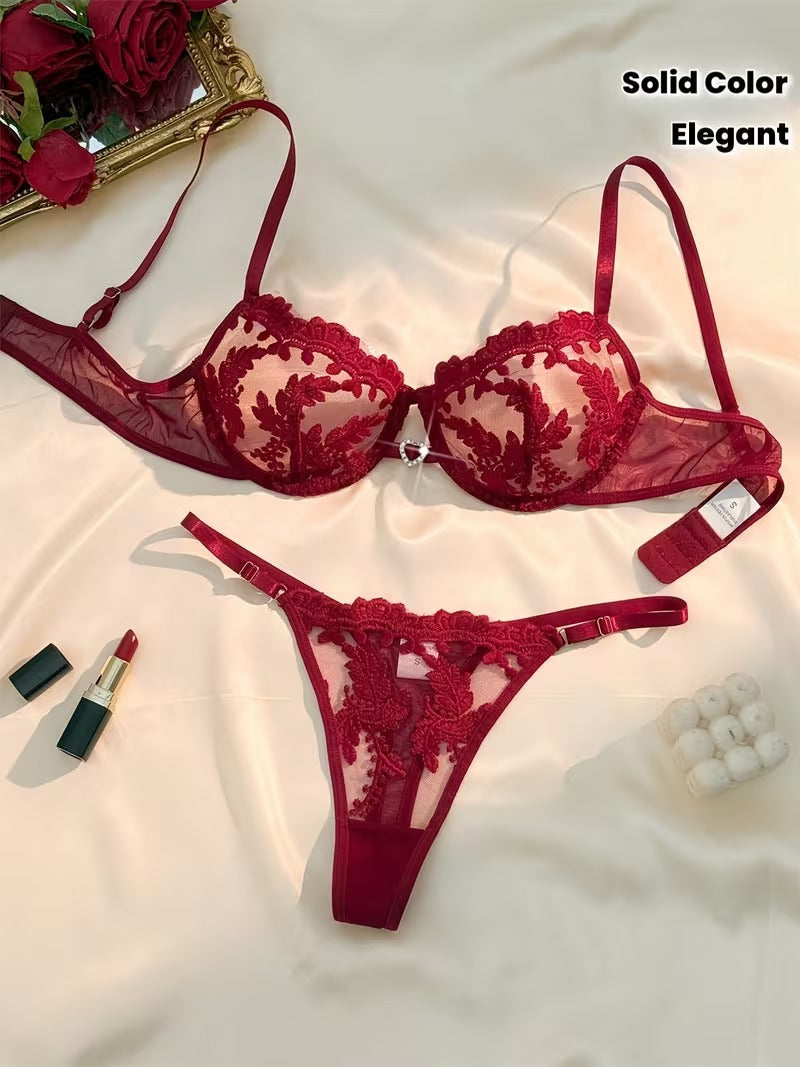 Lace Lingerie Set – Embroidered Bra & Panty