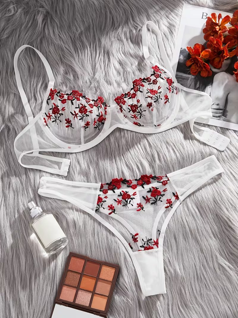 Lace Lingerie Set – Embroidered Bra & Panty