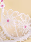 Elegant White Lace Lingerie Set – Soft Mesh Floral Embroidered Bra & Panty