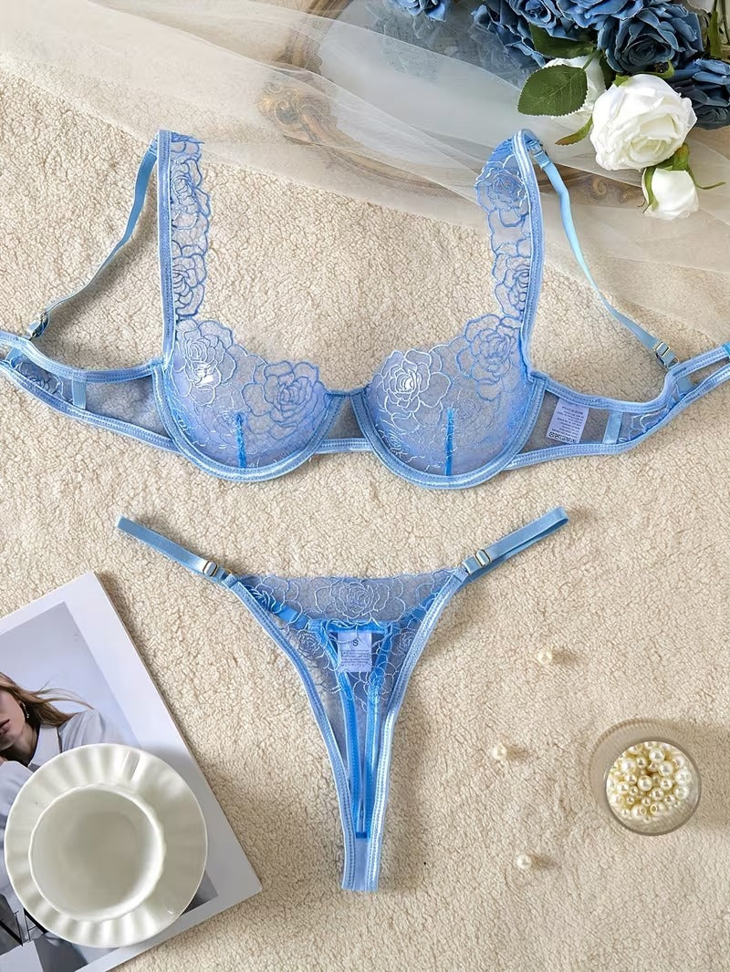 Lace Lingerie Set – Embroidered Bra & Panty | Lingeress
