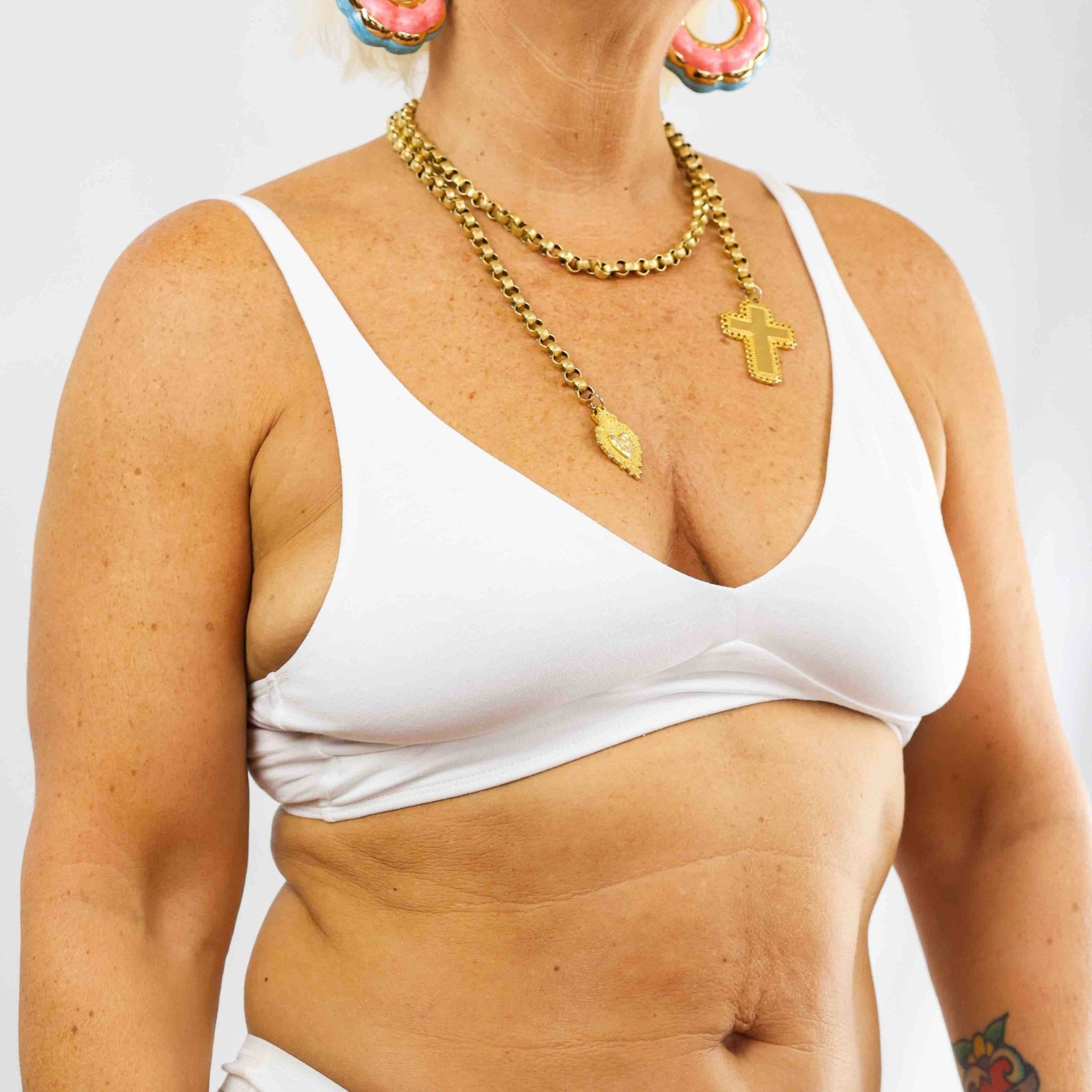 Women’s organic cotton bralette in white